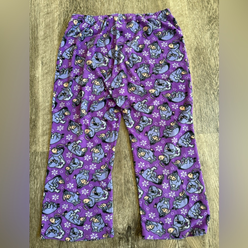Disney Eeyore Pajama Lounge Pants Size Large Ankle Soft Fleece - Picture 3 of 9